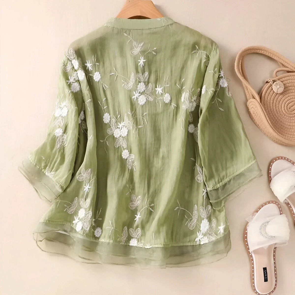 Top Emily de Algodón con Flores Bordadas
