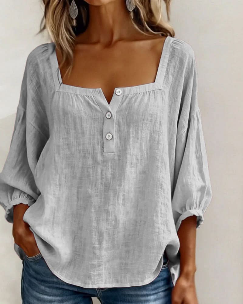 Blusa Florence Manga Abullonada