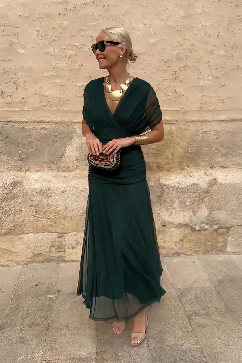 Luisa™ -  Elegante Vestido Largo de Fiesta Con Escote En V
