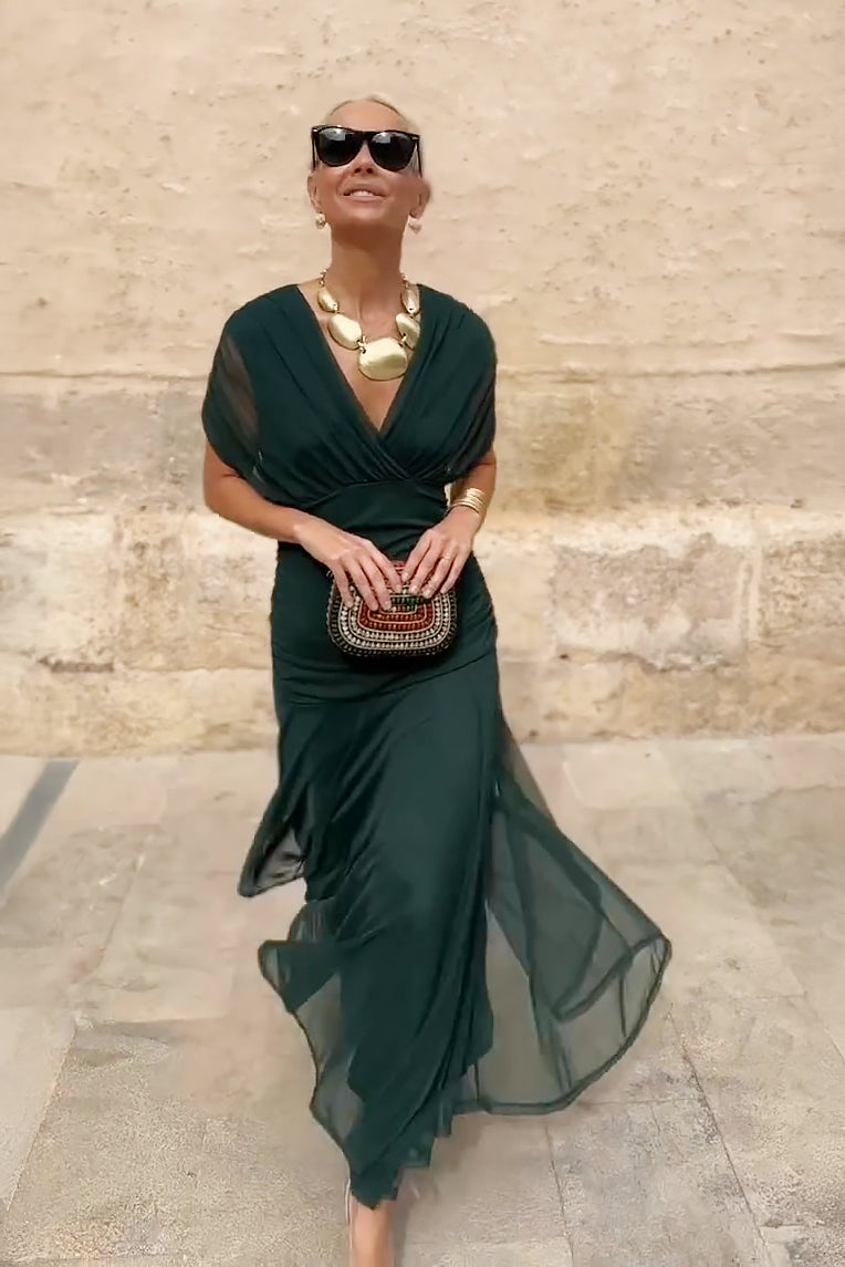 Luisa™ -  Elegante Vestido Largo de Fiesta Con Escote En V