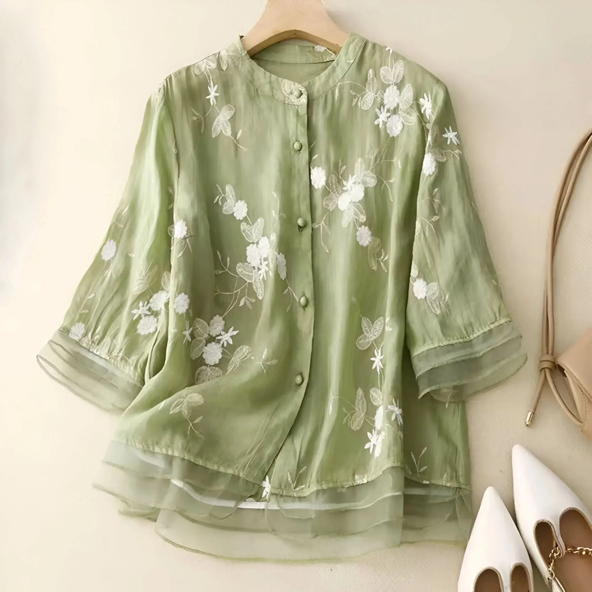 Top Emily de Algodón con Flores Bordadas