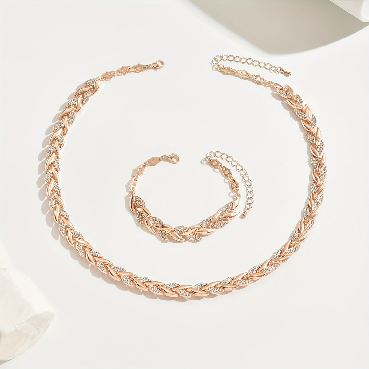 Conjunto de Collar y Pulsera con Circonitas