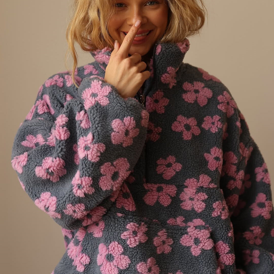 Daisy Bloom | Suéter de Sherpa Floral Bohemio