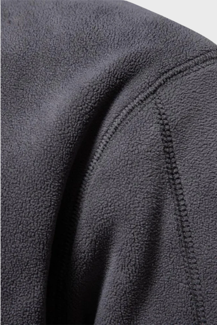 Chaqueta de Ante Media Cremallera Gris