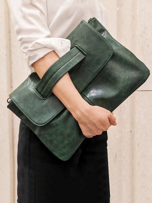 Bolso Clutch de Gran Capacidad con Correa Bandolera y Cierre Magnético