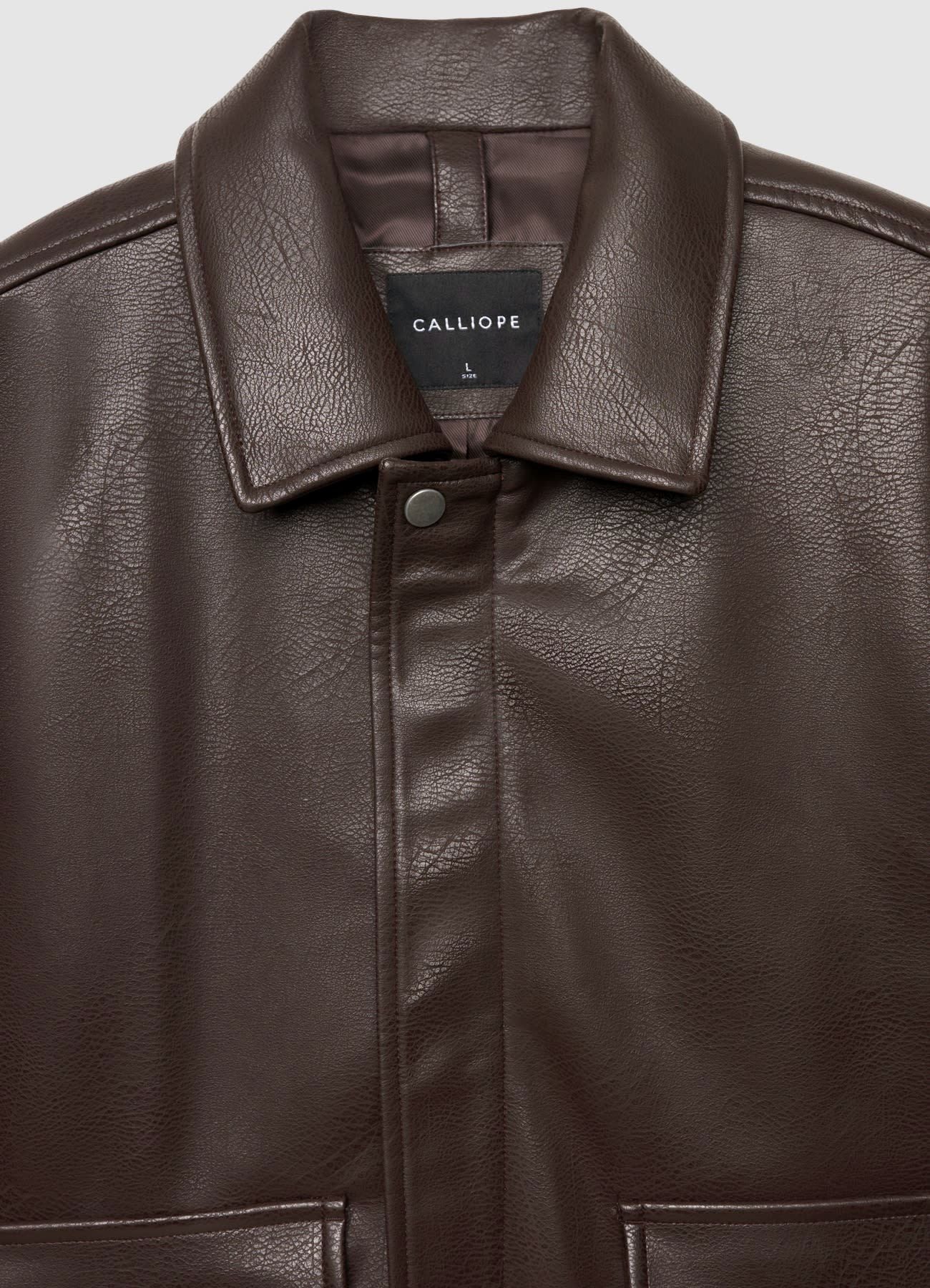 Cazadora Bomber Efecto Piel Marrón