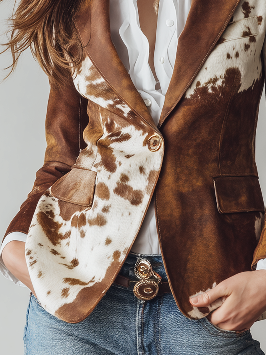 Agathe | Blazer vintage estampado de vaca