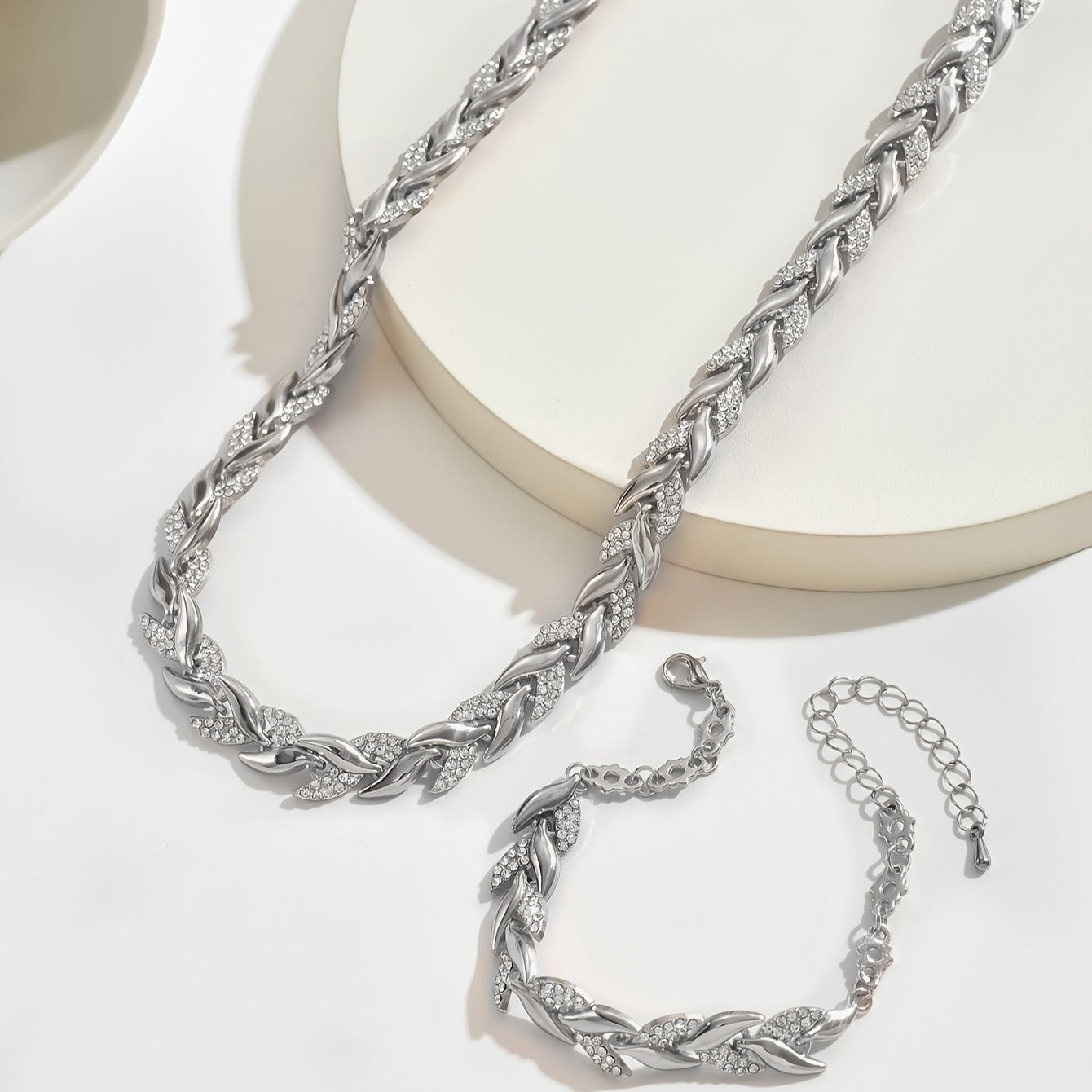 Conjunto de Collar y Pulsera con Circonitas