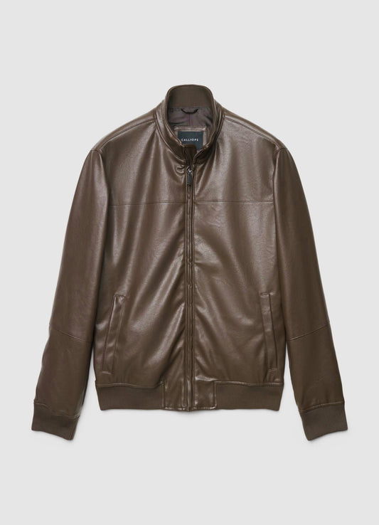 Cazadora Bomber Napa Sintética Marrón