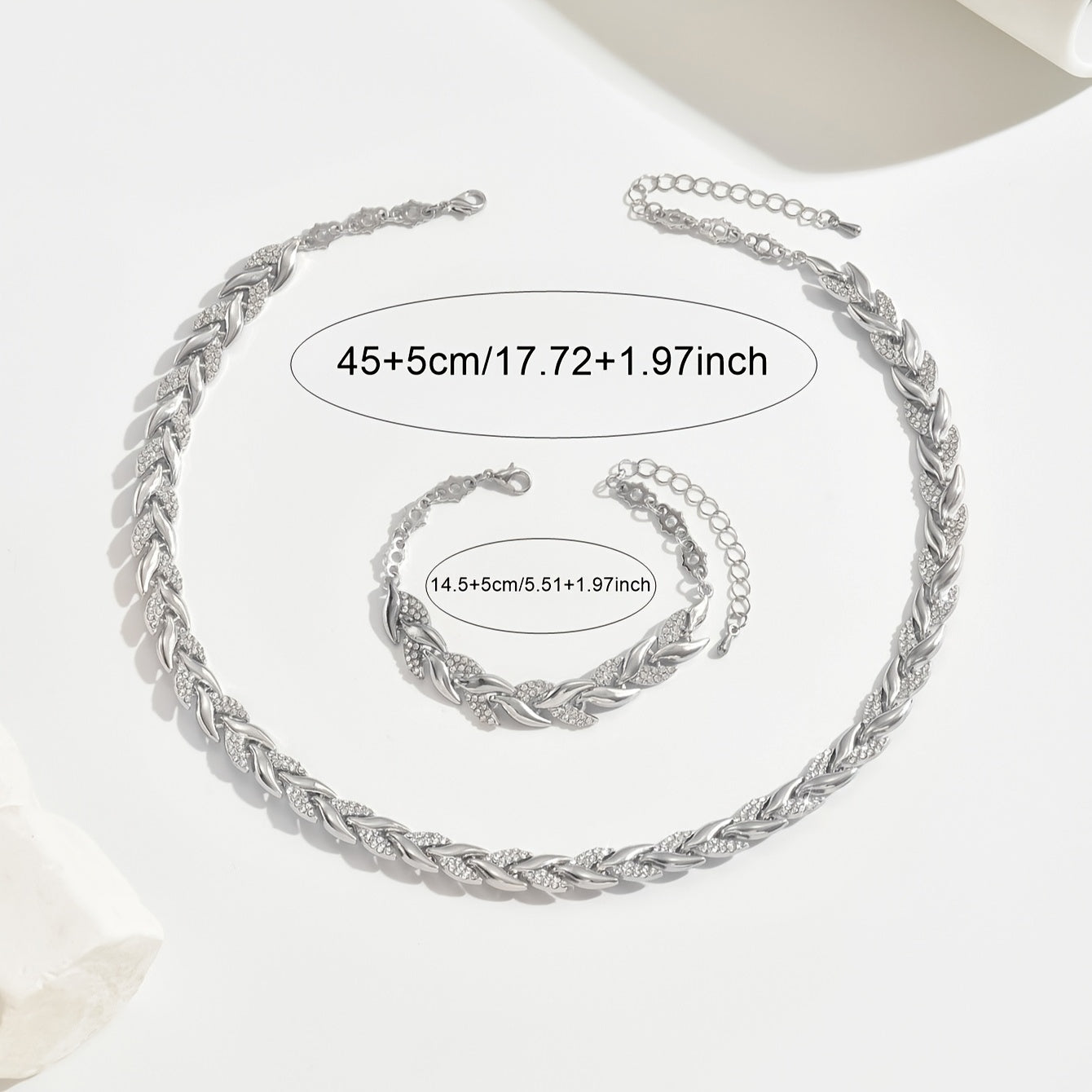 Conjunto de Collar y Pulsera con Circonitas