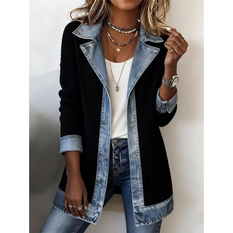 Chaqueta Denim Casual con Paneles