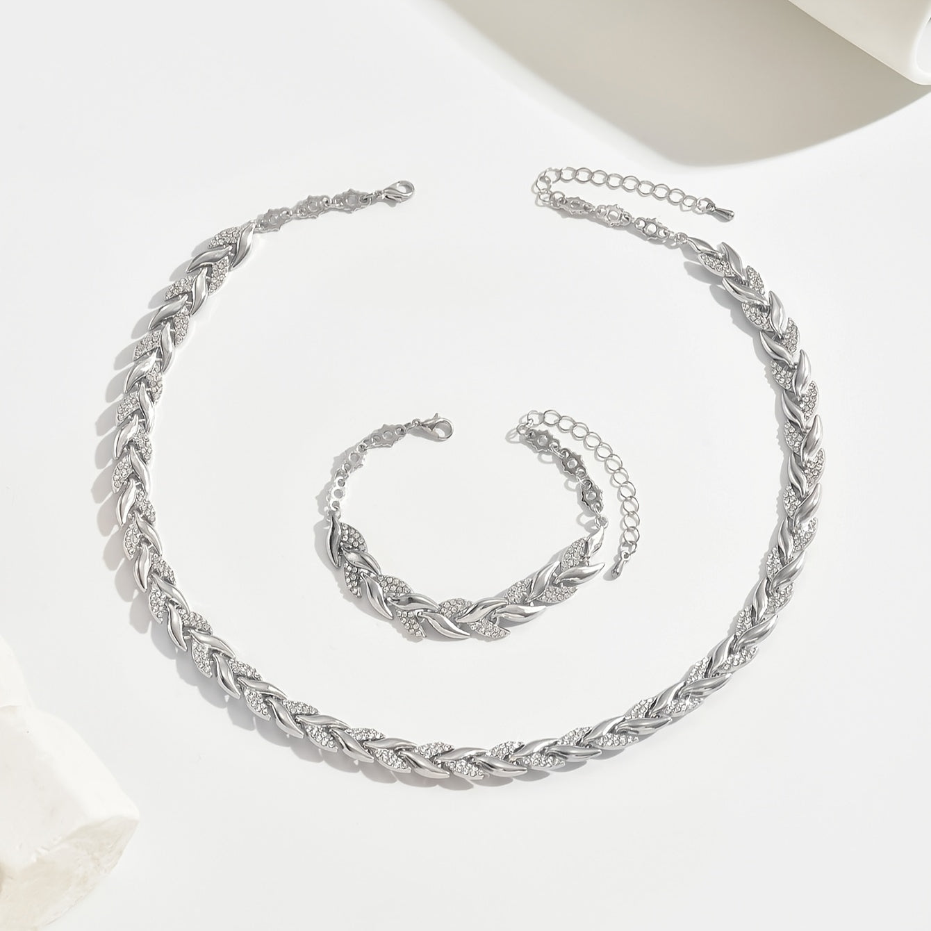 Conjunto de Collar y Pulsera con Circonitas