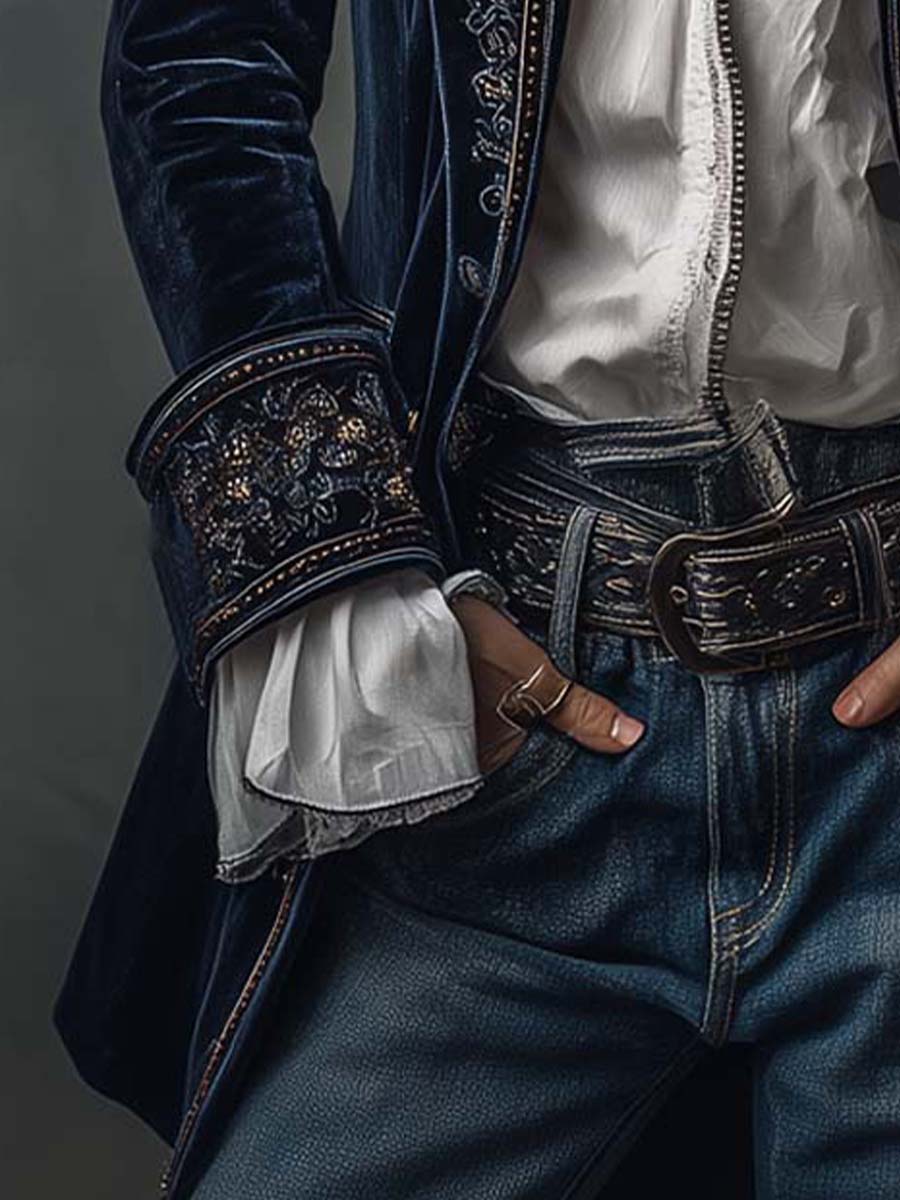 Athénaïs | Chamarra larga bordada vintage