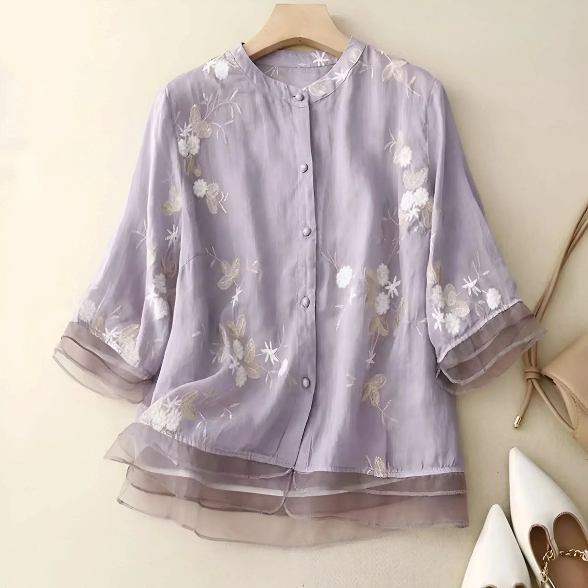 Top Emily de Algodón con Flores Bordadas