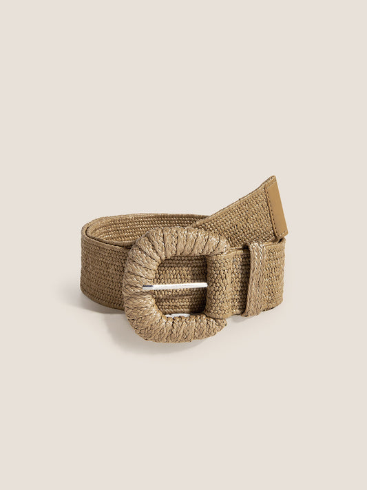 Este cinturón de paja natural tejida