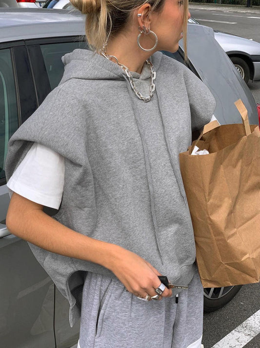 Sudadera sin Mangas con Capucha y Cordón Ajustable