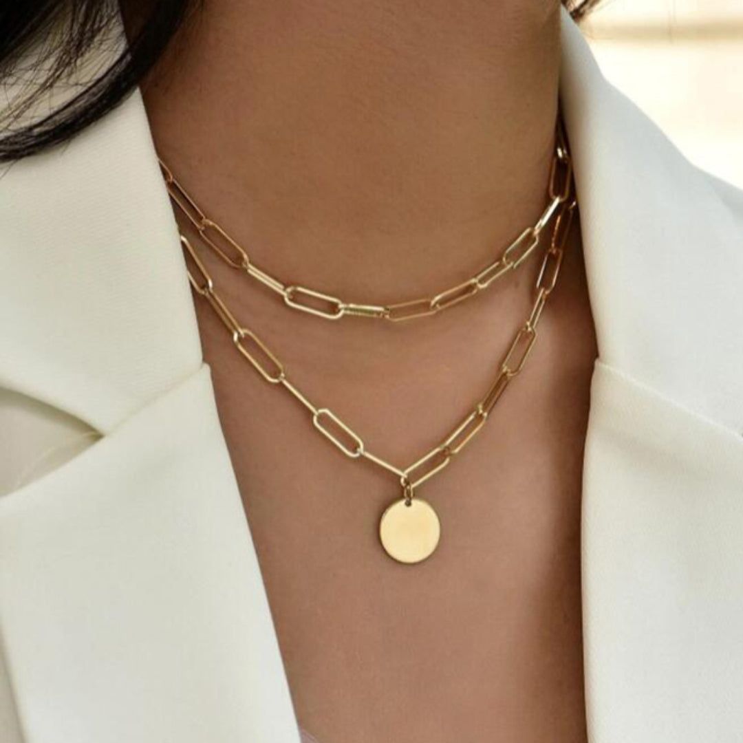 Collar de Cadena Chapada en Oro