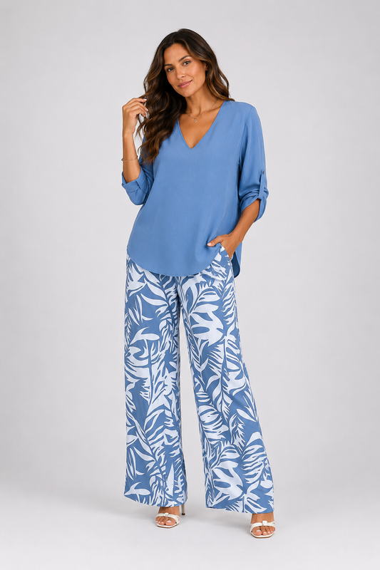 &nbsp;Conjunto de Dos Piezas con Estampado Botánico