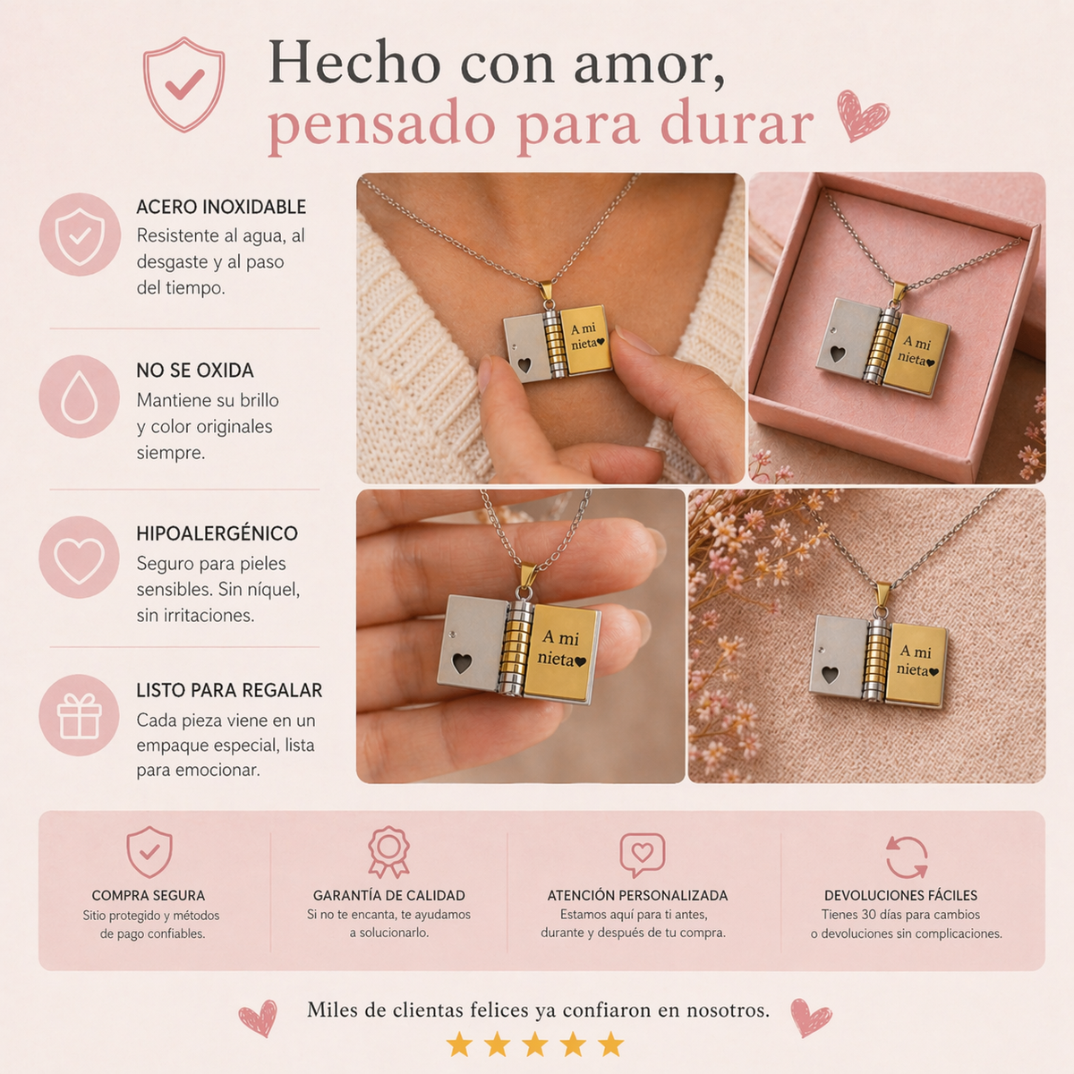 Mi Pequeña Estrella | Libro Collar para Nieta