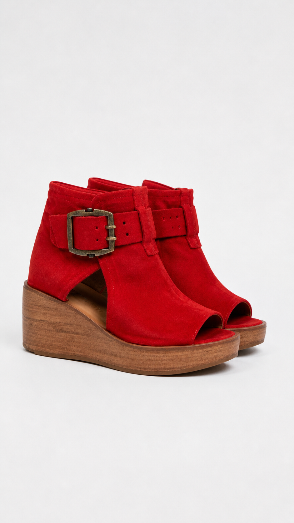 Botines abiertos con cuña