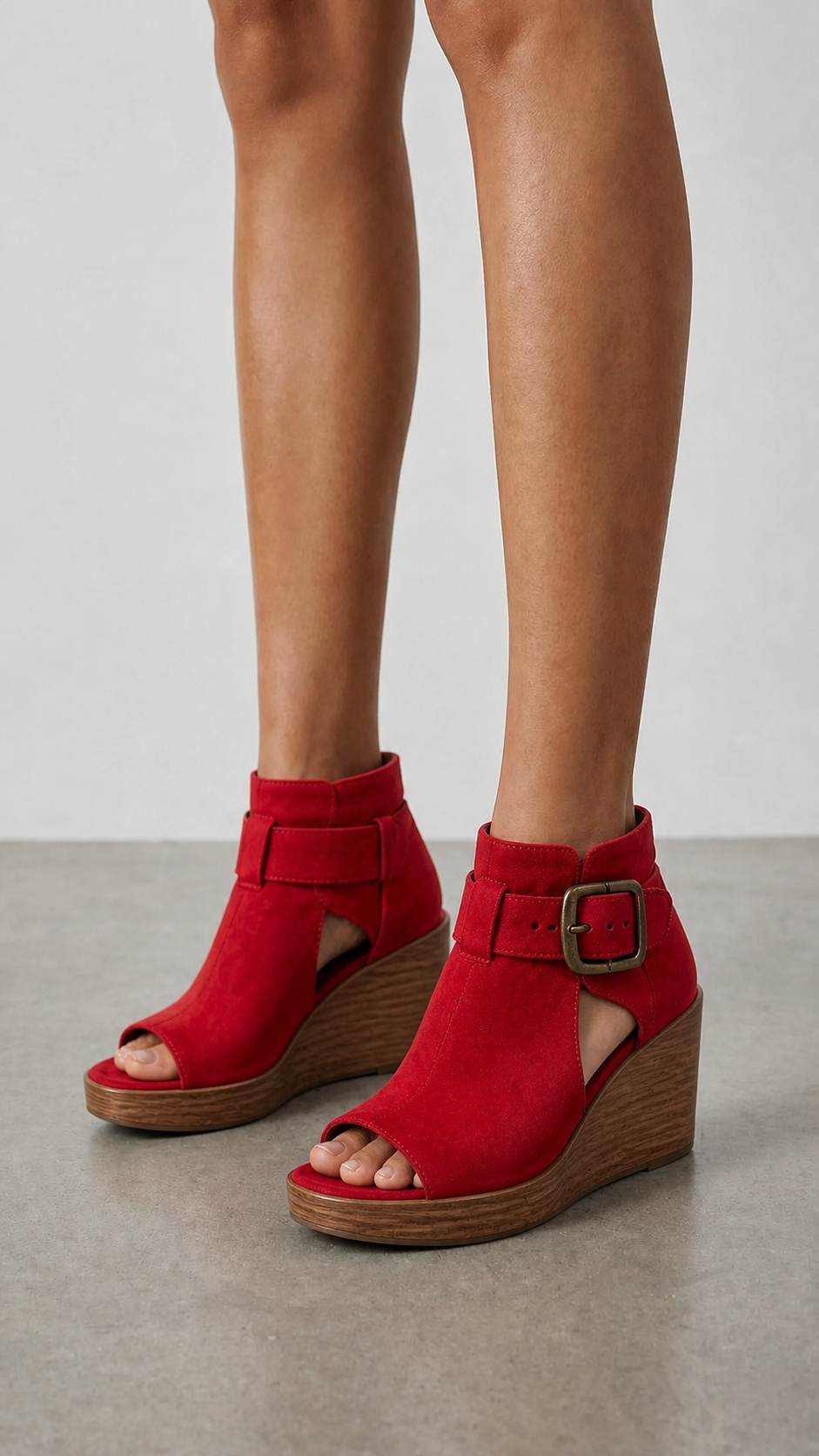 Botines abiertos con cuña