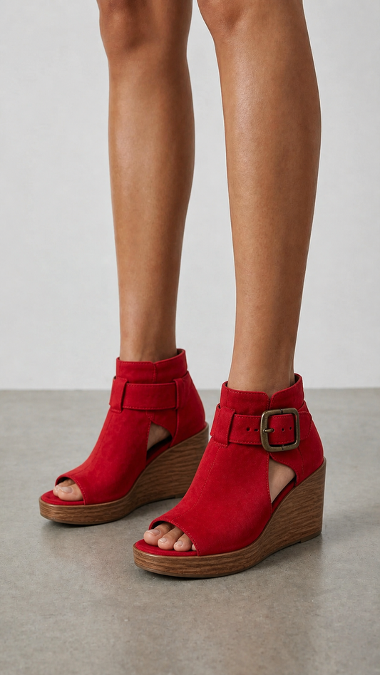 Botines abiertos con cuña