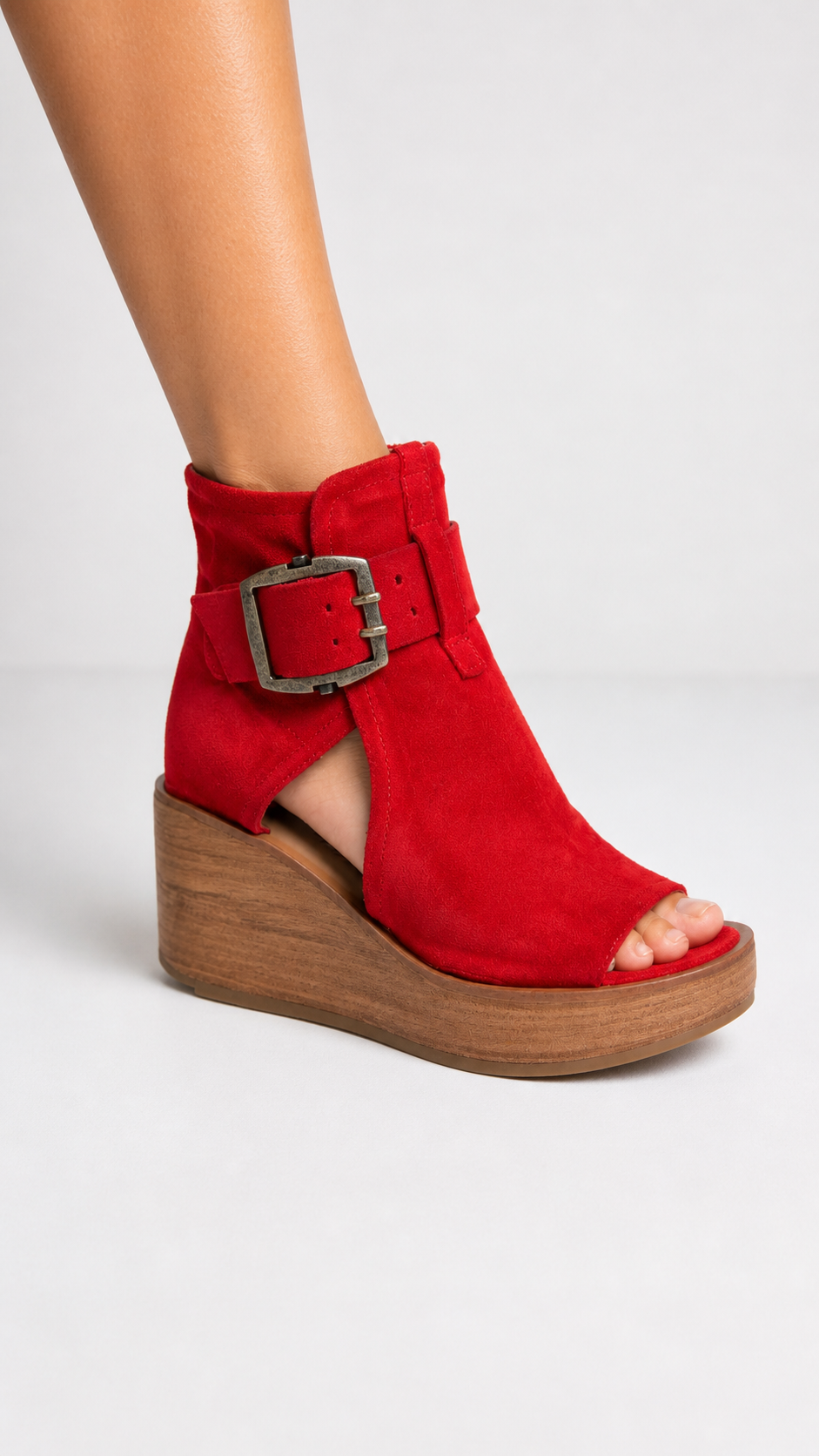 Botines abiertos con cuña