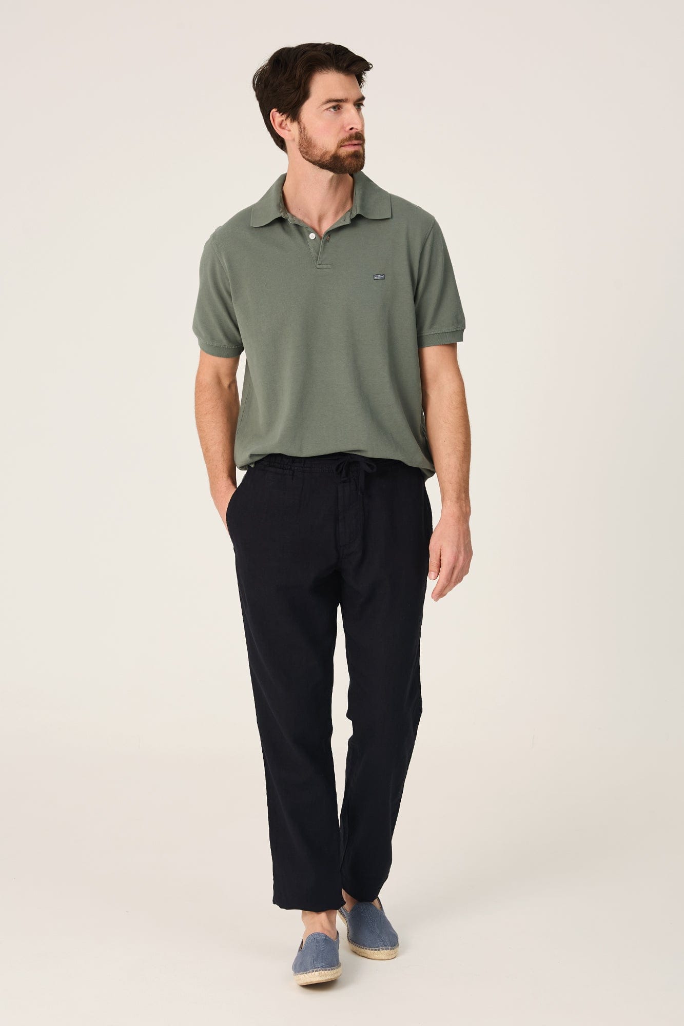 Pantalón de Lino Azul Marino