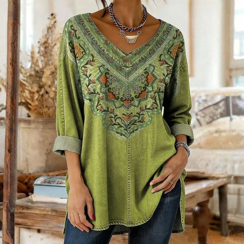Camisa Denim Flora Clásica
