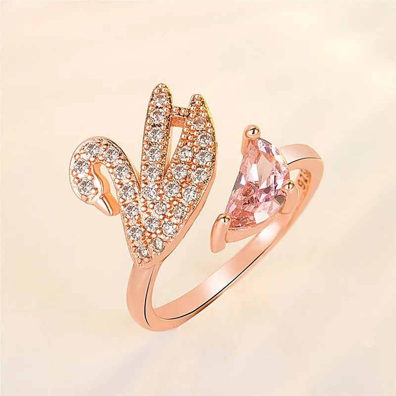 Anillo de Cisne en Cristal