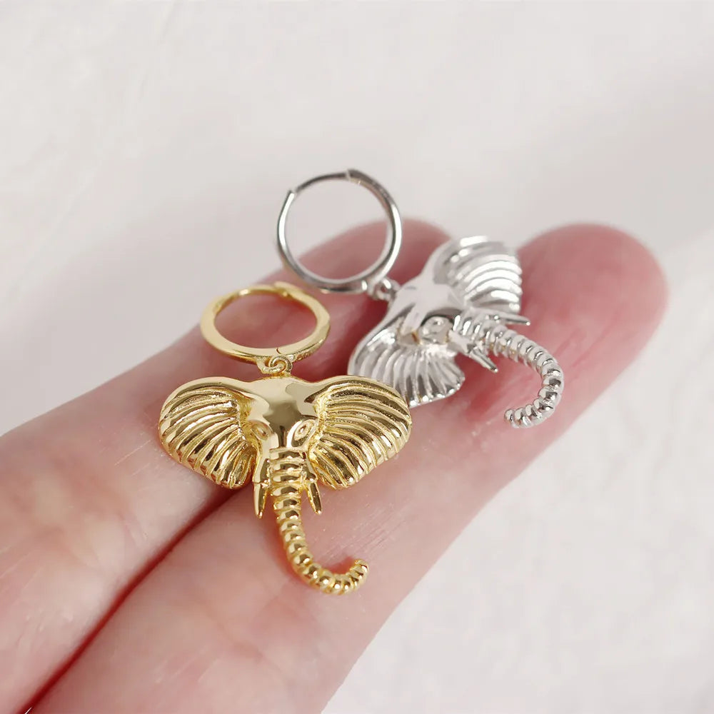 Aretes de Aro con Elefante