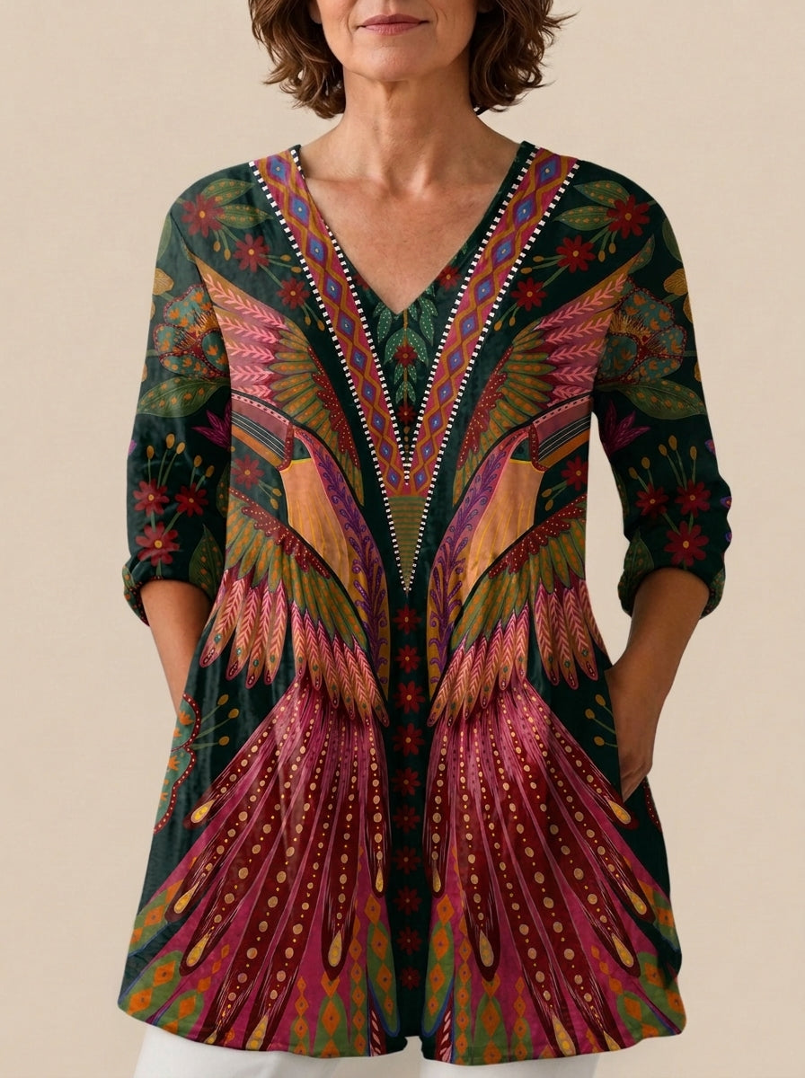 Blusa Larga con Estampado Llamativo