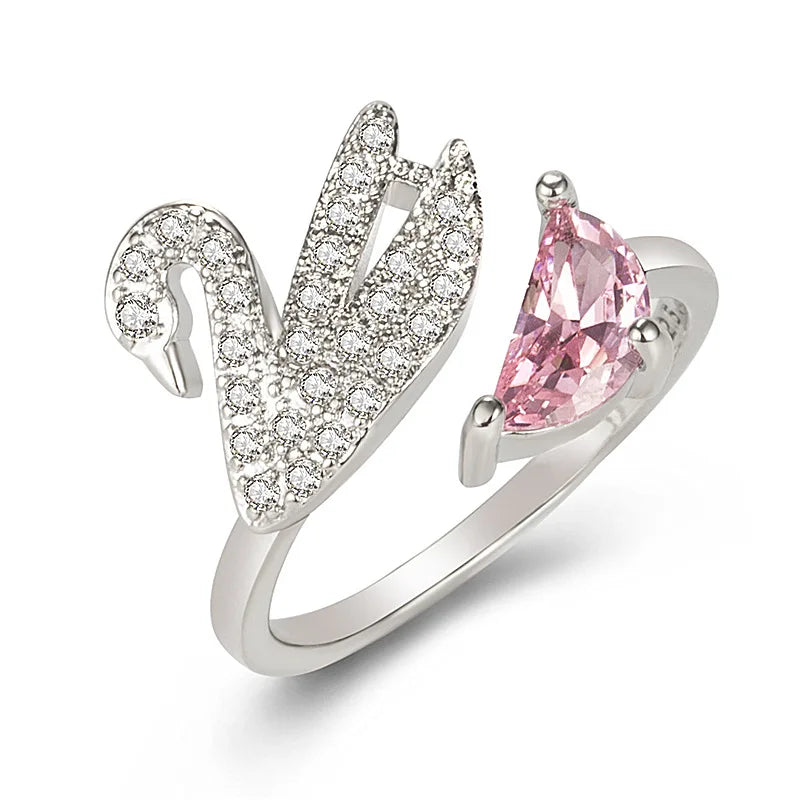 Anillo de Cisne en Cristal