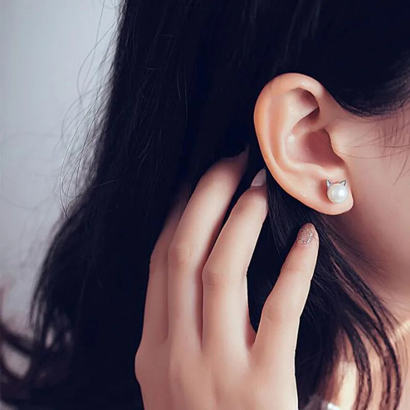 Aretes de Gato en Plata de Ley