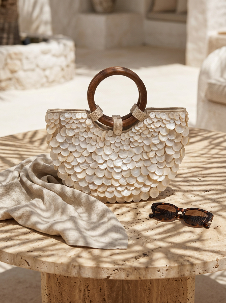 Bolso de Mano de Conchas