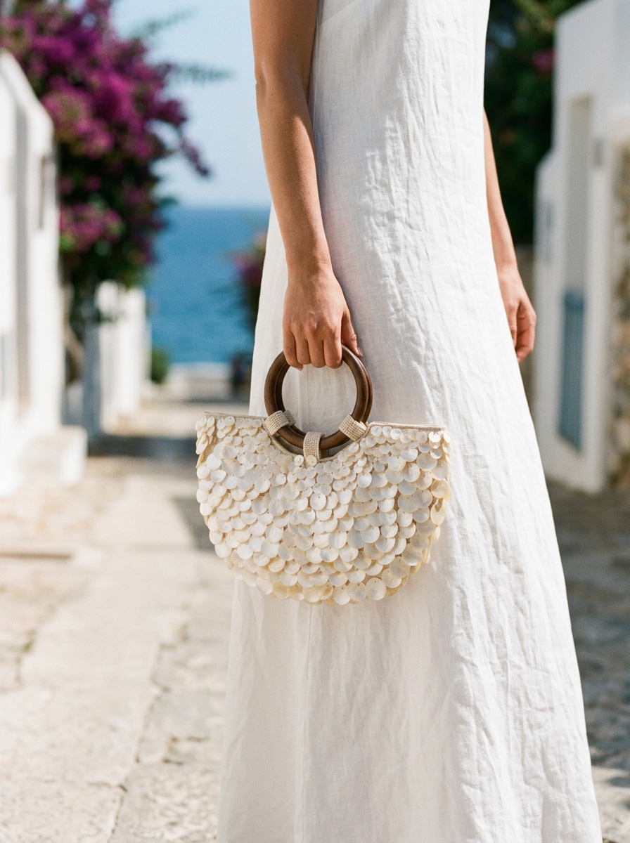 Bolso de Mano de Conchas