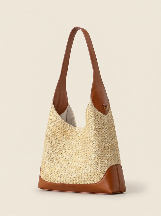 Bolso Tote Trenzado Color-Blocking