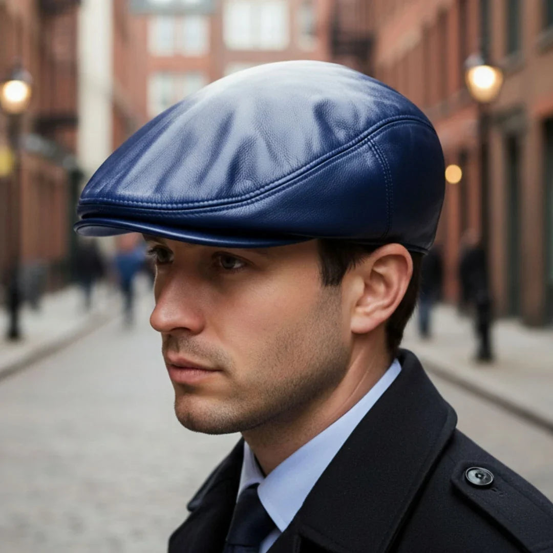Gorra Plana de Piel Ivy Newsboy