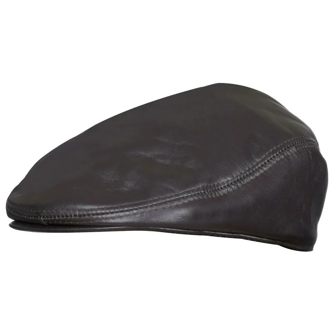 Gorra Plana de Piel Ivy Newsboy