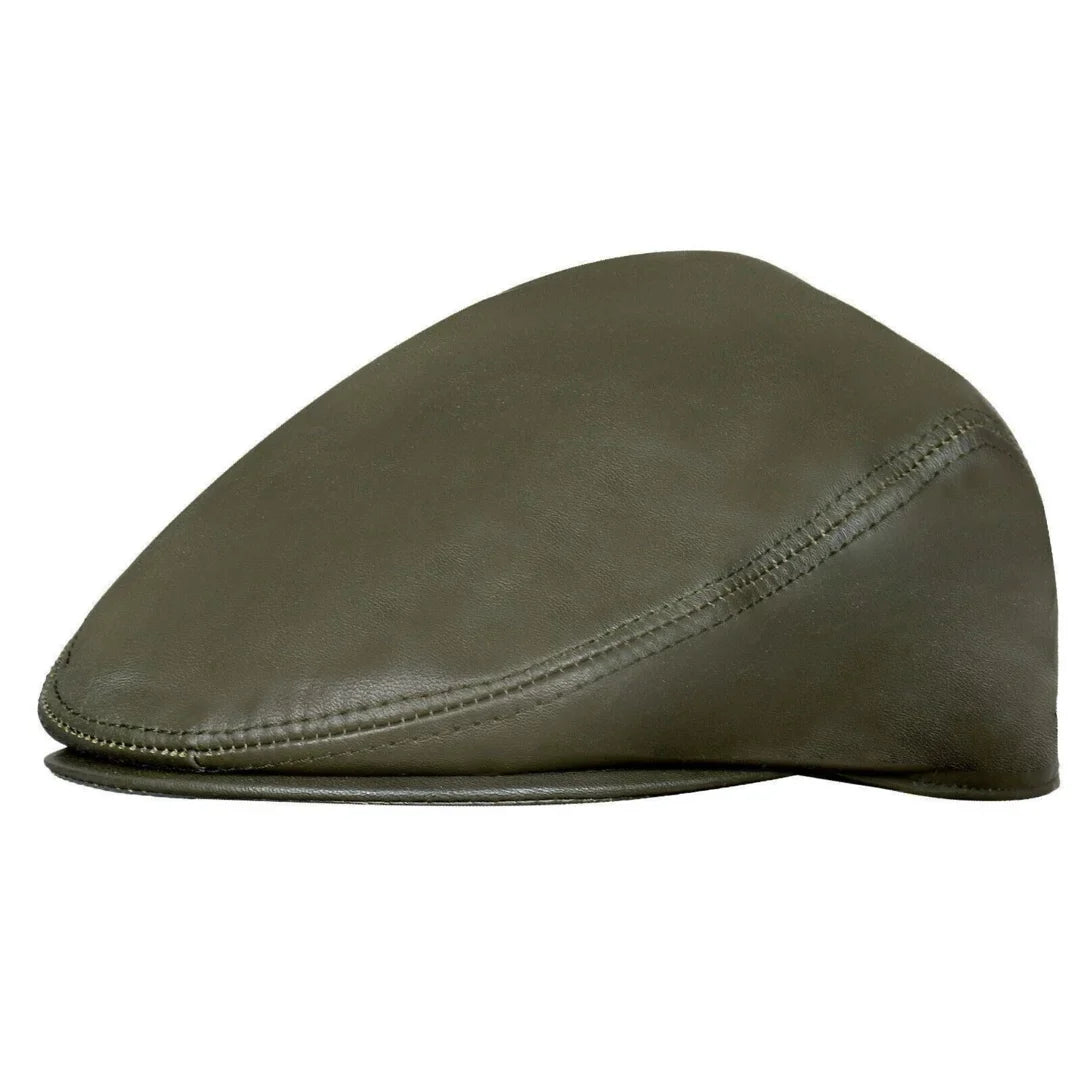 Gorra Plana de Piel Ivy Newsboy
