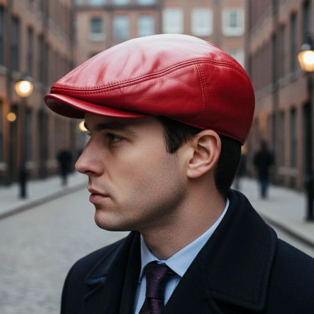 Gorra Plana de Piel Ivy Newsboy