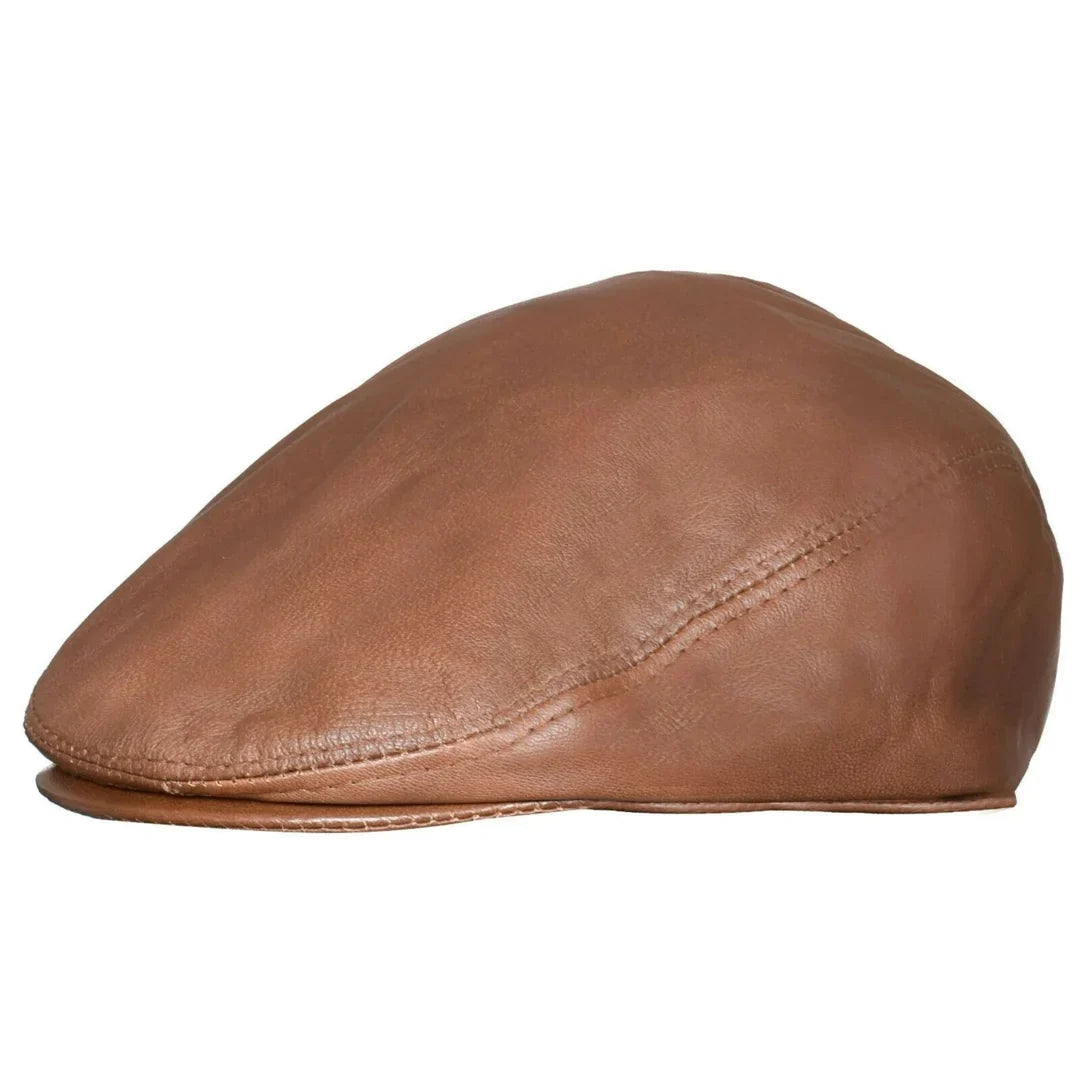 Gorra Plana de Piel Ivy Newsboy