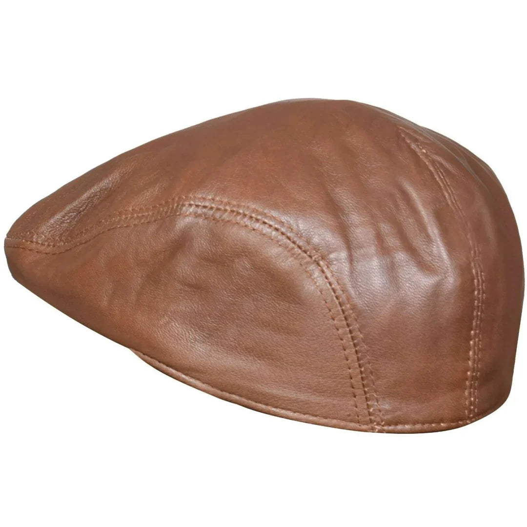 Gorra Plana de Piel Ivy Newsboy