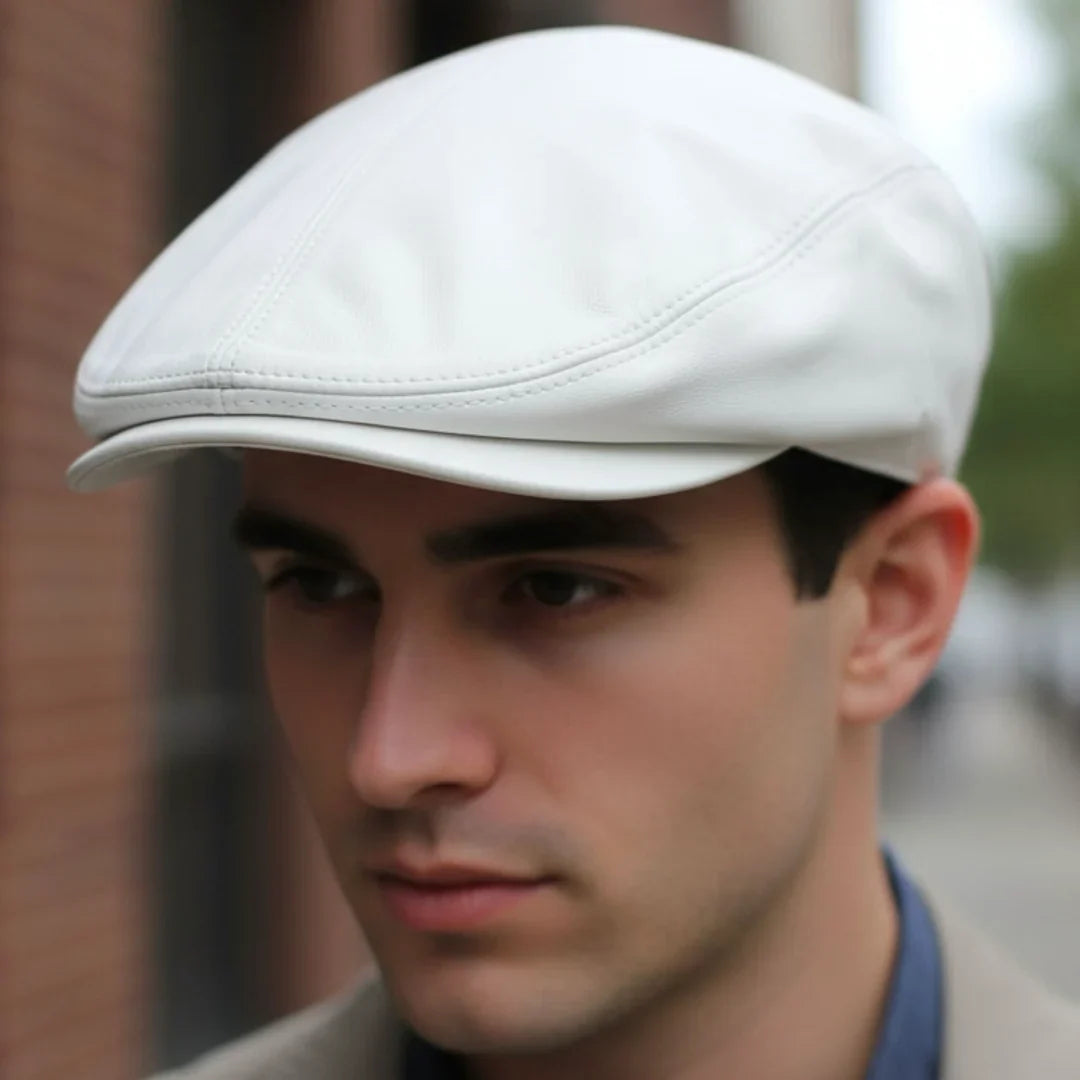 Gorra Plana de Piel Ivy Newsboy