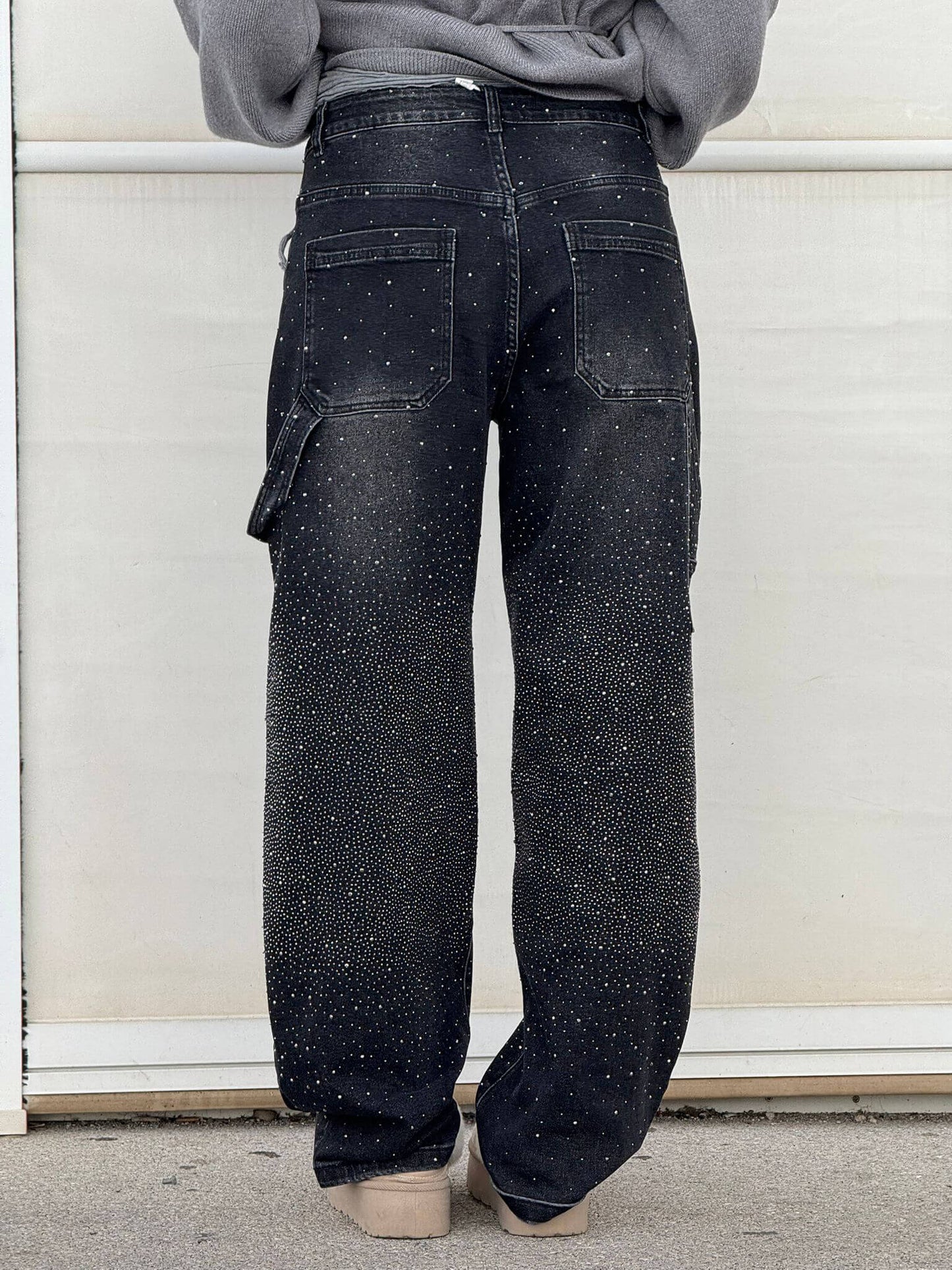 Vaqueros Carpenter Balloon con Brillo y Detalles Denim
