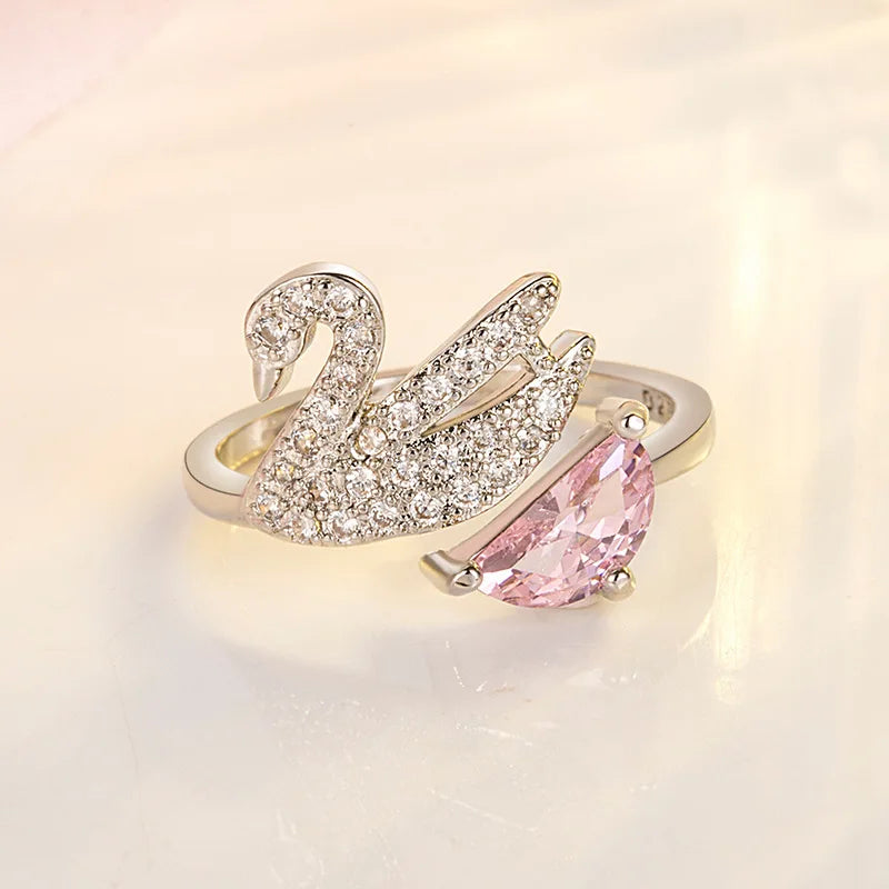 Anillo de Cisne en Cristal