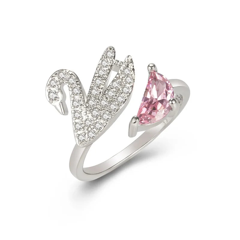 Anillo de Cisne en Cristal