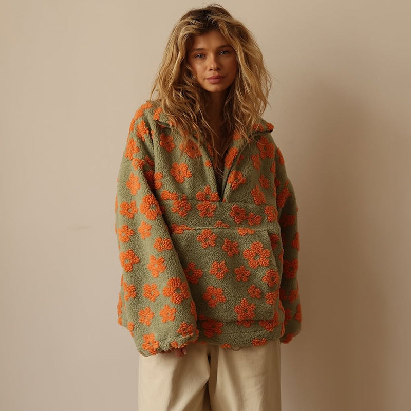 Daisy Bloom | Suéter de Sherpa Floral Bohemio
