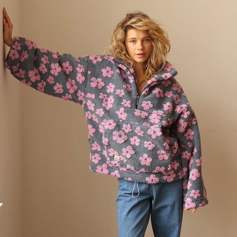 Daisy Bloom | Suéter de Sherpa Floral Bohemio