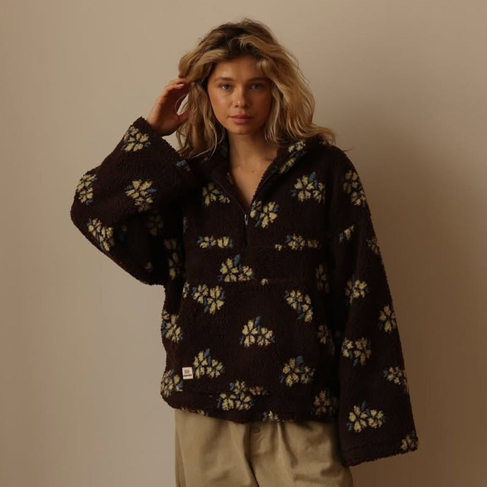 Daisy Bloom | Suéter de Sherpa Floral Bohemio